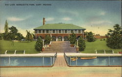 Pavilion, Marquette Park Gary, IN Postcard Postcard