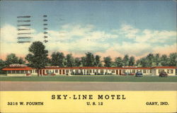 Sky-Line Motel Gary, IN Postcard Postcard