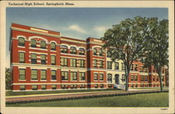 Technical High School Springfield, MA Postcard Postcard
