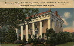 One of many beautiful colonial homes in Macon Postcard