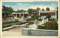 View in the Irwin Gardens Postcard