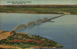 Fort Pike and Rigolets Bridge New Orleans, LA Postcard Postcard