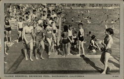 Clunie Memorial Swimming Pool Sacramento, CA Postcard Postcard