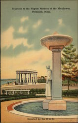 Fountain to the Pilgrim Mothers of the Mayflower Postcard