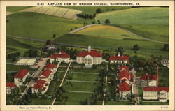 Airplane View of Madison College Harrisonburg, VA Postcard Postcard