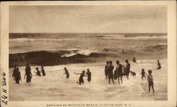 Bathing at Montauk Beach Postcard