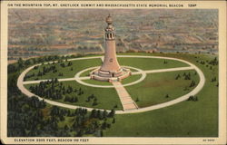 On the Mountain Top, Mt. Greylock Summit and Massachusetts State Memorial Beacon Adams, MA Postcard Postcard