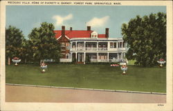 Pecousic Villa, Home of Everett H. Barney, Forest Park Springfield, MA Postcard Postcard