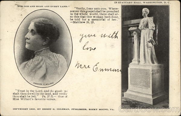 Frances E. Willard Statue in Statuary Hall Washington District of Columbia
