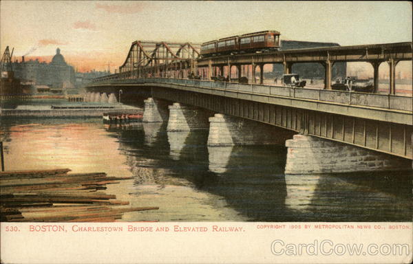 Charlestown Bridge and Elevated Railway Boston Massachusetts