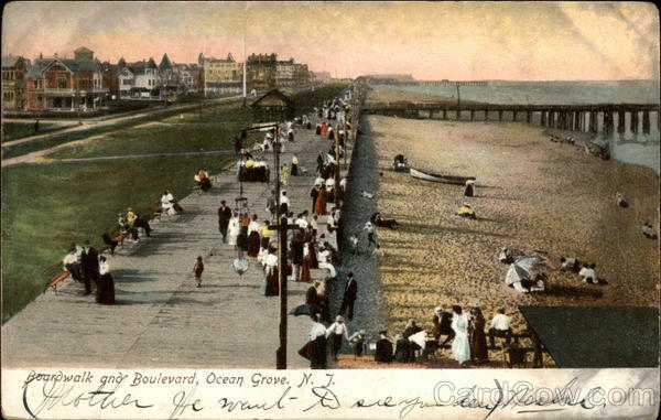 Boardwalk and Boulvevard Ocean Grove New Jersey