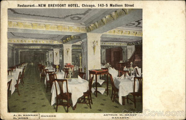 Restaurant, New Brevoort Hotel Chicago Illinois