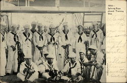 Splicing Rope Aboard Training Ship Postcard