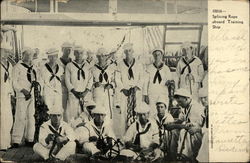 Splicing Rope Aboard Training Ship Navy Postcard Postcard