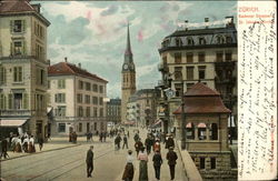 Badener Strasse u St. Jakobe Kirche Postcard