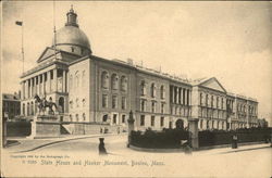 State House and Hooker Monument Postcard