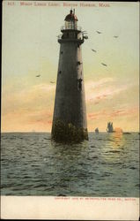 Minot Ledge Light, Boston Harbor Massachusetts Postcard Postcard