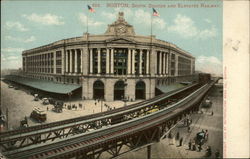 South Station and Elevated Railway Postcard