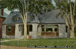 Bridge Memorial Library Walpole, NH Postcard Postcard