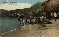 Fishermen at the Beach Taboga Island, Panama Postcard Postcard