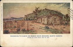 Roosevelt's Cabin on Ranch Medora, ND Postcard Postcard