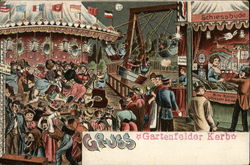 Gruss - Gartenfelder Kerb Germany Amusement Parks Postcard Postcard