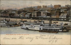 Wharf Scene from Bridge St. Louis, MO Postcard Postcard