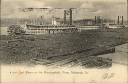 Coal Barge on the Monongahela, River Pittsburgh, PA Riverboats Postcard Postcard