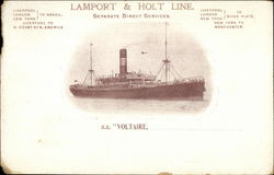 Lamport & Holt Line, SS Voltaire Postcard