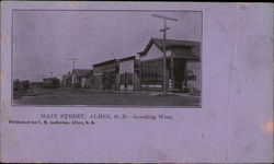 Main Street, Looking West Albee, SD Postcard Postcard