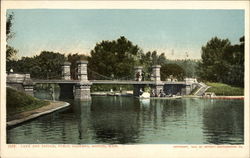Lake and Bridge, Public Garden Postcard