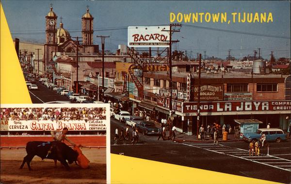 Second Street in Downtown Tijuana Mexico