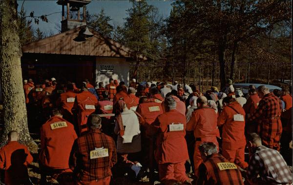Deer Hunters at Mass in an Outdoor Chapel Wisconsin