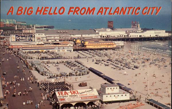Beach, Boardwalk and Pier Atlantic City New Jersey