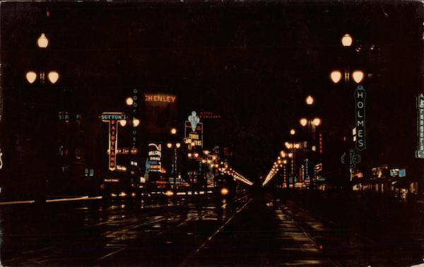 Canal Street at Night New Orleans Louisiana