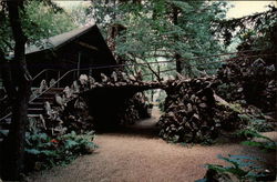 Log Chapel at the Grotto Shrine & Wonder Cave in Rudolph, WI Postcard