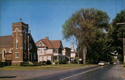 Main Street Residential Section Postcard