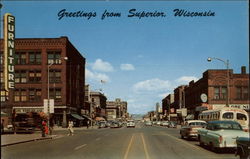 View of Tower Avenue looking north Superior, WI Postcard Postcard