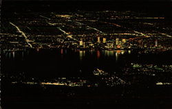 Night View of Vancouver Postcard