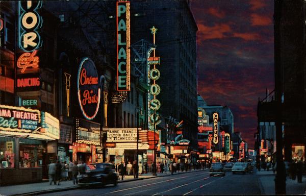 Ste. Catherine St. At Night Montreal Canada Misc. Canada