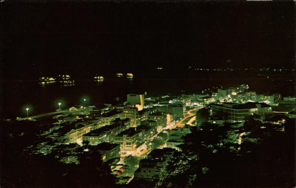 Night View of Sandakan Town Sabah Malaysia Southeast Asia