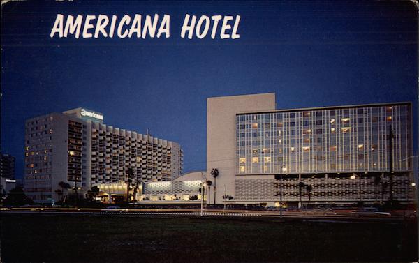 The Great Americana Hotel at Night Miami Beach Florida