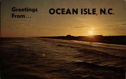 Shoreline with Late Summer Sunset Ocean Isle Beach, NC Postcard Postcard