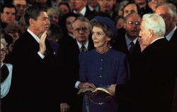 President Ronald Reagan Takes Oath Postcard