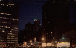 Market Street looking East at night Postcard