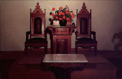 Chairs and Pulpit in the Church of Christ Postcard