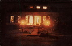 Village Home at Night Rushford, NY Postcard Postcard