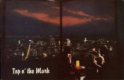 Night View of City at Top o' the Mark Postcard