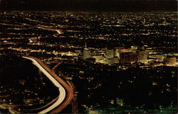 Aerial View at Night Postcard