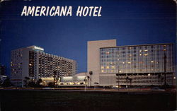 The Great Americana Hotel at Night Miami Beach, FL Postcard Postcard